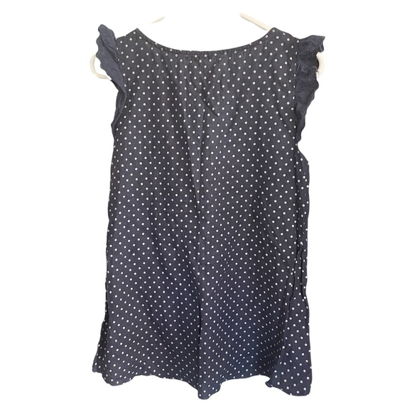 Tezro Millennio Italy 100% Linen Tunic Style Top Size S Blue & White Polkadot - Picture 2 of 8